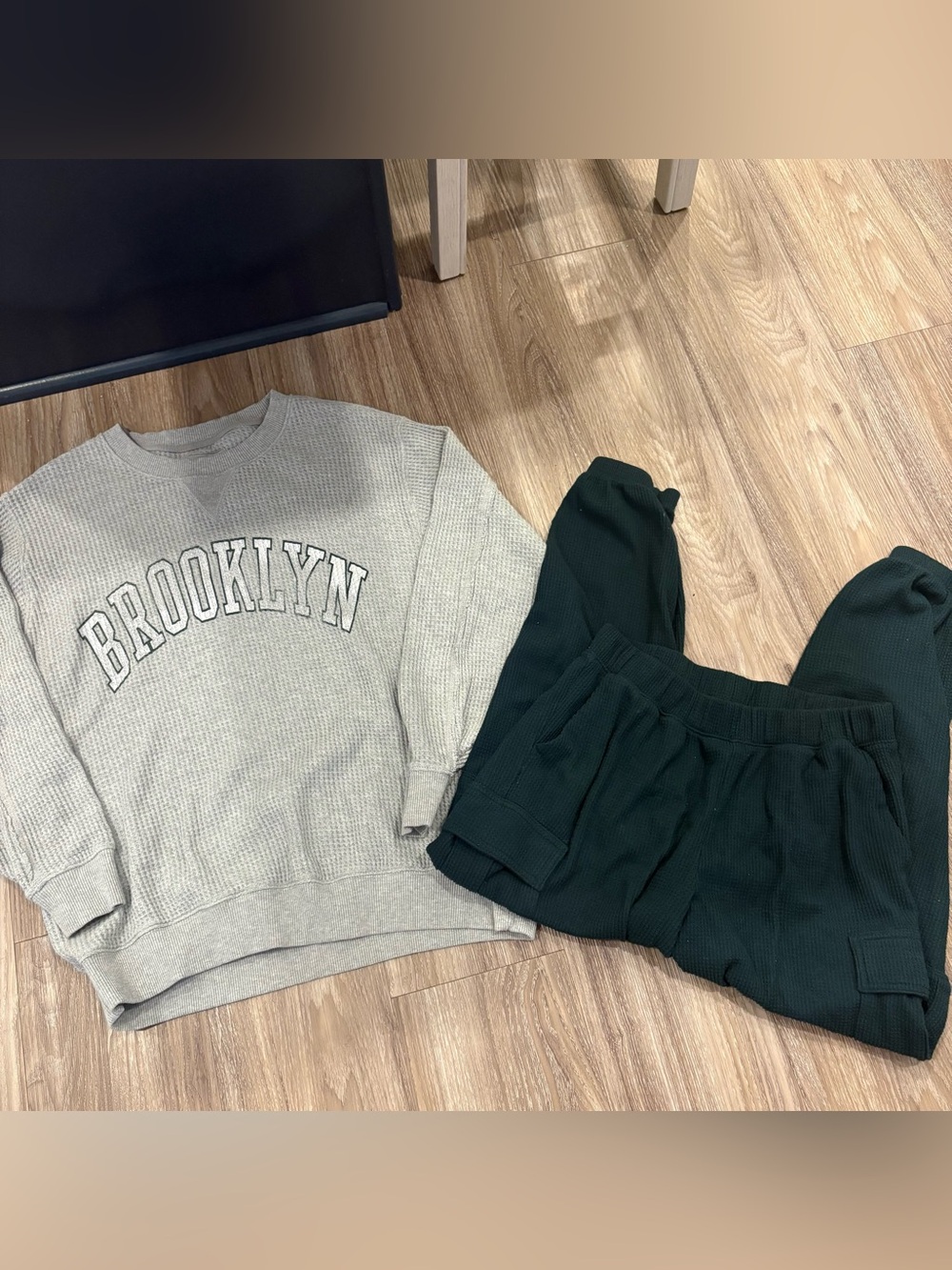 Women’s Aerie Set. Dark Green Waffle Knit - Cozy Everyday